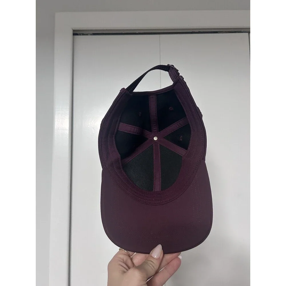 Lululemon Woman Baller Hat Embroidered Maroon Adjustable Embroidered Summer